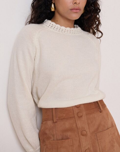 Pull en Laine mélangée Tiziri écru