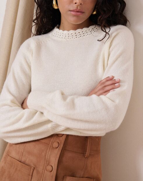 Pull en Laine mélangée Tiziri écru