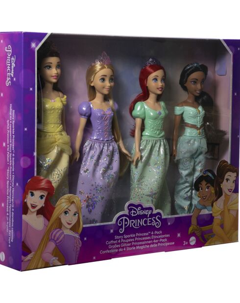 4 Poupées Disney princesses mode - 3 ans et +