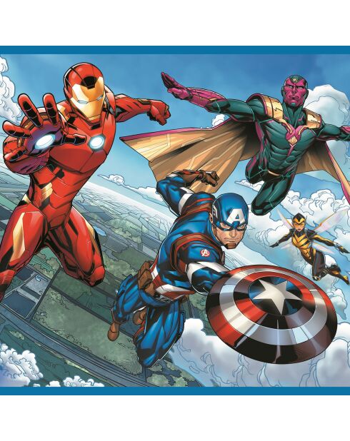2 Puzzles + Mémos Avengers, Les héros à l'action 30 et 48pcs + Mémos 24 cartes - 3 ans et +