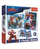 2 Puzzles + Mémos Avengers, Les héros à l'action 30 et 48pcs + Mémos 24 cartes - 3 ans et +