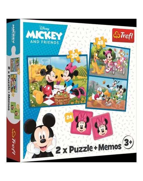 2 Puzzles + Mémos Les Héros de Disney 30 et 48pcs + Mémos 24 cartes - 3 ans et +
