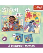 2 Puzzles + Mémos Lilo & Stitch 30 et 48pcs + Mémos 24 cartes - 3 ans et +