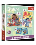 2 Puzzles + Mémos Lilo & Stitch 30 et 48pcs + Mémos 24 cartes - 3 ans et +