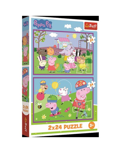 Puzzle Peppa pig à la récréation 2x24 pièces - 3 ans et +