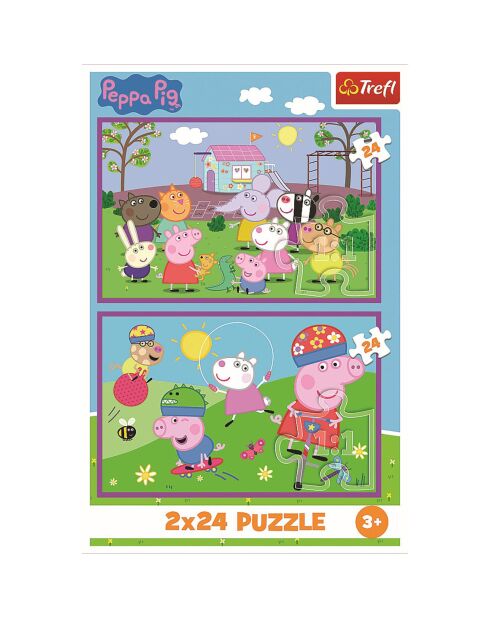 Puzzle Peppa pig à la récréation 2x24 pièces - 3 ans et +