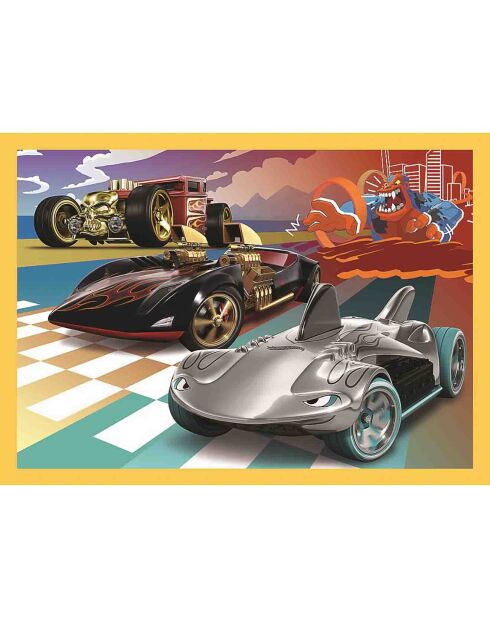 Puzzle 4 en 1 Hot Wheels - 4 ans et +