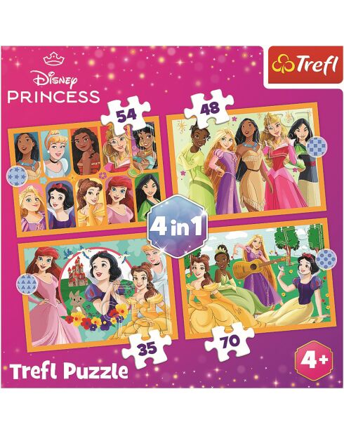 Puzzle 4 en 1 Princesses Conte de fées - 4 ans et +