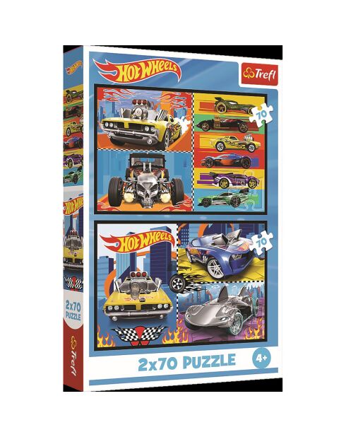 2 puzzle Hot Wheels - 2x70 pezzi - 4 anni e più