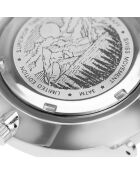 Montre Femme en Cuir effet croco noire