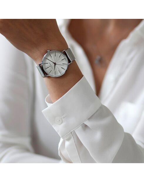 Zilverkleurig stalen dameshorloge