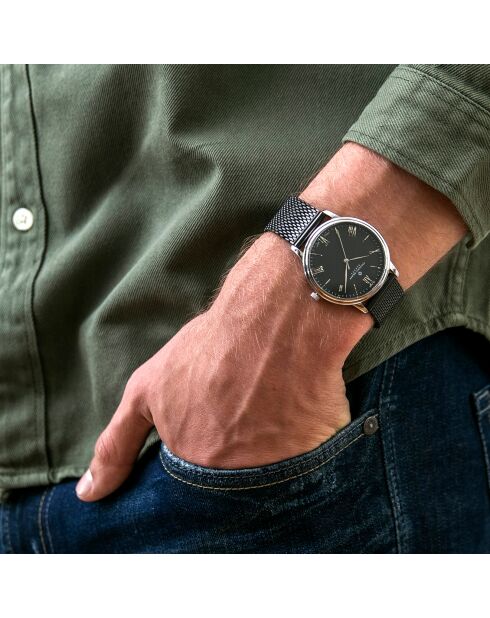 Montre Homme en Acier mesh noire