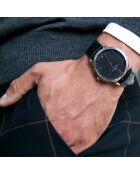 Montre Homme en Cuir effet croco noire