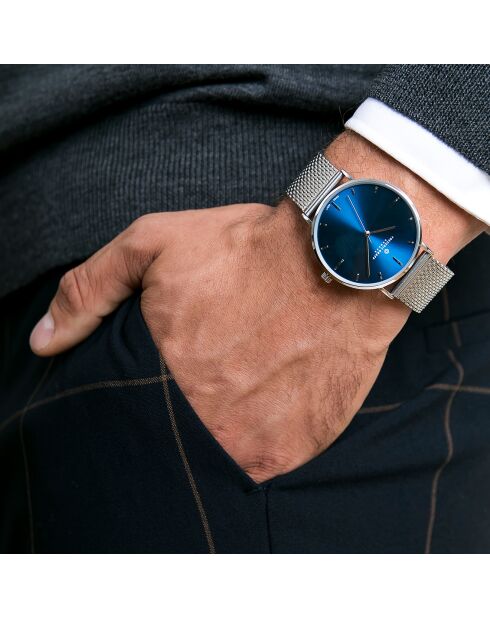 Montre Homme en Acier mesh argentée