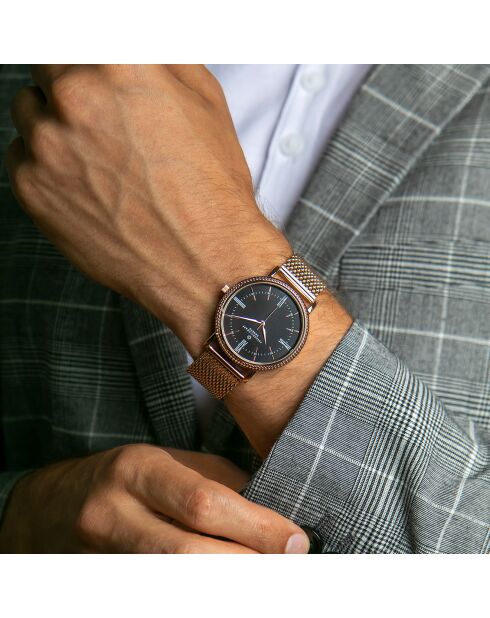 Montre Homme en Acier mesh rose doré