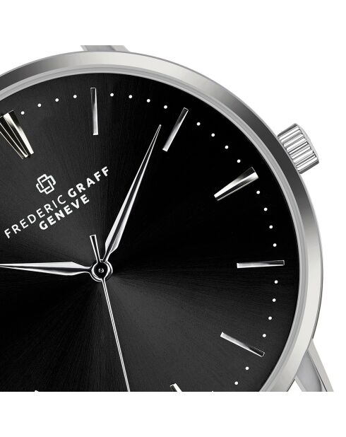 Montre Homme en Cuir effet croco noire