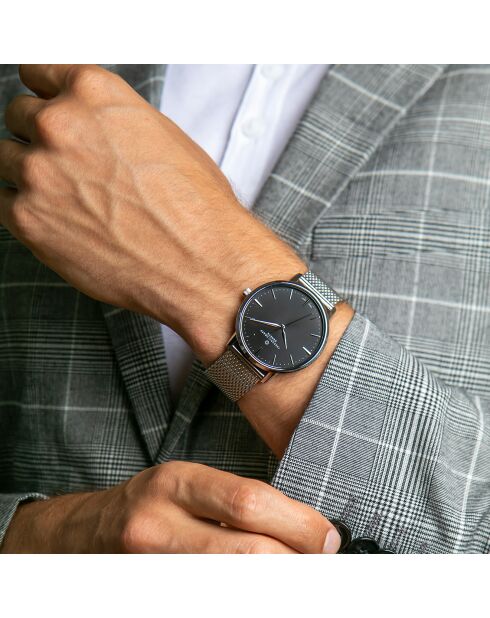 Montre Homme en Acier mesh argentée