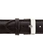 Montre Homme en Cuir effet croco noire