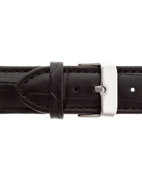 Montre Homme en Cuir effet croco noire