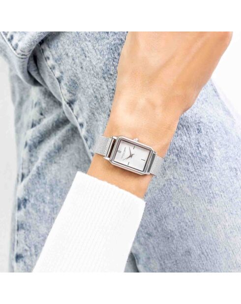 Montre Femme en Acier mesh argentée