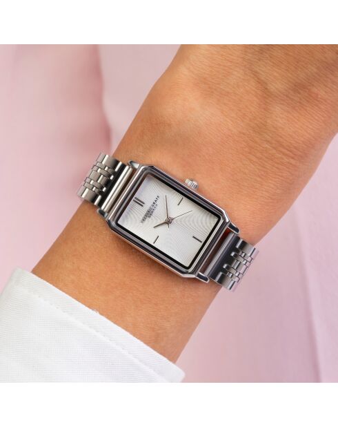 Damenuhr aus silbernem Stahl