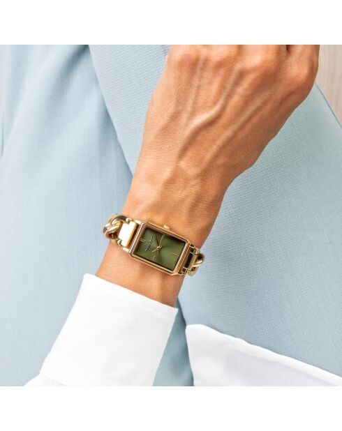 Damen-Armbanduhr aus goldfarbenem Stahl