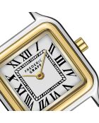 Zilver/goudkleurig stalen dameshorloge