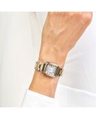 Reloj de mujer en acero plateado y dorado