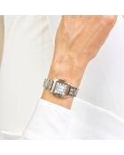 Zilver/goudkleurig stalen dameshorloge