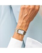 Reloj de mujer en acero plateado y dorado