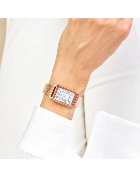 Montre Femme en Acier mesh rose doré