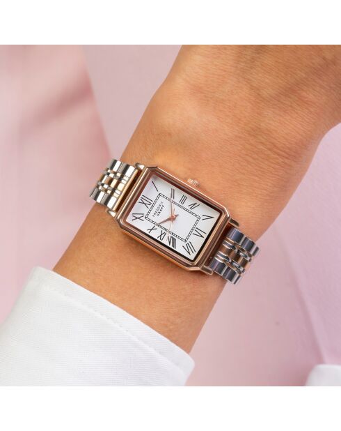 Montre Femme en Acier argenté/rose doré