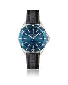 Montre Homme en Cuir effet croco noire