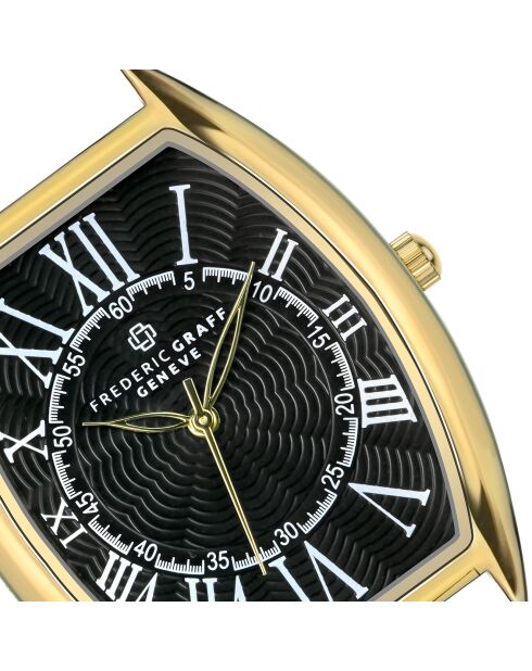 Montre Homme en Cuir effet croco noire