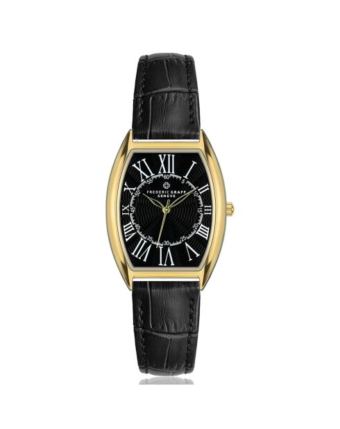 Montre Homme en Cuir effet croco noire