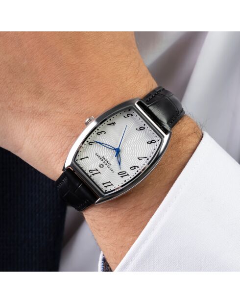 Montre Homme en Cuir effet croco noire