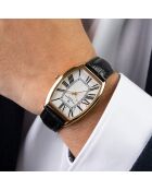 Montre Homme en Cuir effet croco noire