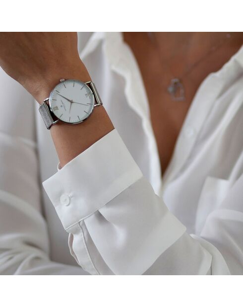 Montre Femme en Acier mesh argentée