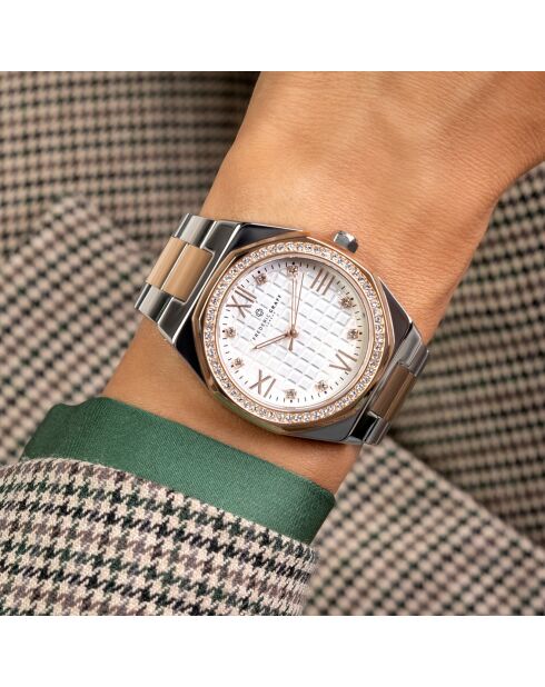 Montre Femme en Acier argenté/rose doré