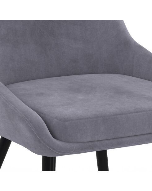 4 Chaises Olivia en velours jaune/gris clair/gris foncé/bleu - 47.5x54x79 cm