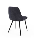 4 Chaises Olivia en velours jaune/gris clair/gris foncé/bleu - 47.5x54x79 cm