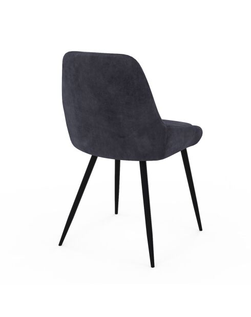 4 Chaises Olivia en velours jaune/gris clair/gris foncé/bleu - 47.5x54x79 cm