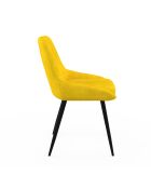 4 Chaises Olivia en velours jaune/gris clair/gris foncé/bleu - 47.5x54x79 cm