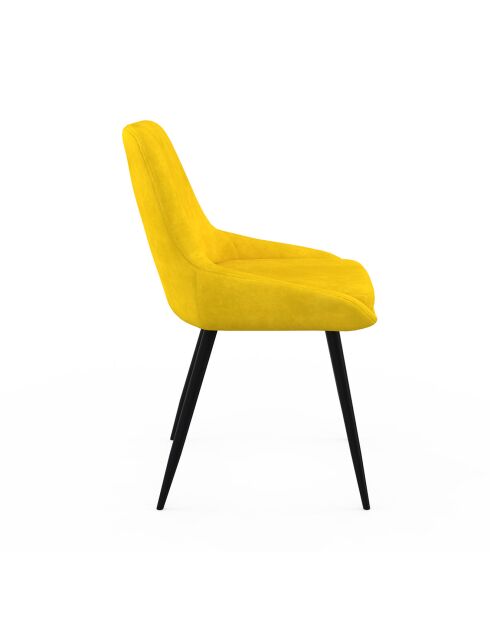 4 Chaises Olivia en velours jaune/gris clair/gris foncé/bleu - 47.5x54x79 cm