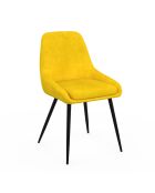 4 Chaises Olivia en velours jaune/gris clair/gris foncé/bleu - 47.5x54x79 cm