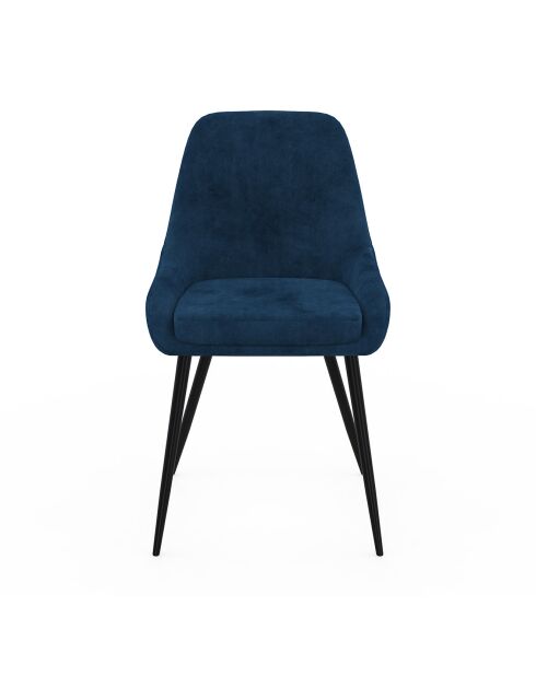 4 Chaises Olivia en velours gris foncé/gris clair/bleu - 47.5x54x79 cm