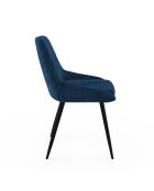 4 Chaises Olivia en velours gris foncé/gris clair/bleu - 47.5x54x79 cm