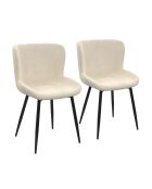 2 Chaises Taylor en velours crèmes - 50x52x79 cm