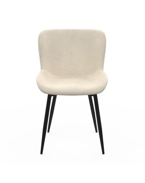 2 Chaises Taylor en velours crèmes - 50x52x79 cm