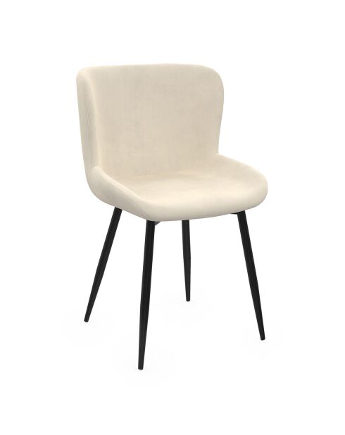 2 Chaises Taylor en velours crèmes - 50x52x79 cm